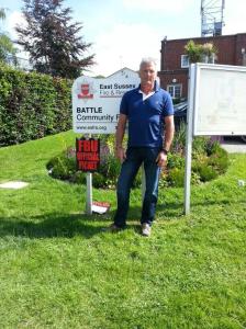 Lone picket at Battle Firestation