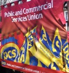 PCS banner at Bob Crow funeral_03.14 crop