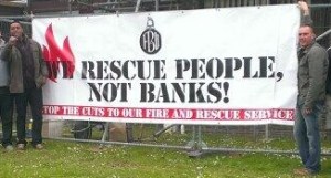 Hastings firefighters say Save Our Fire Service!