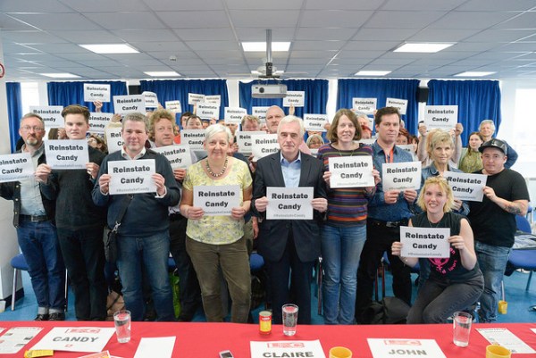 Everyone at all Sussex LRC's 2015 Brighton Fringe meetings joined in the call on National Gallery to reinstate sacked PCS representative Candy Udwin